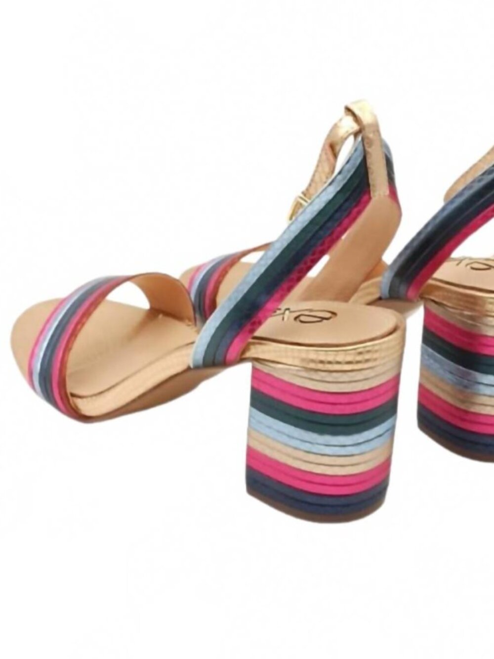 Exe Metallic Rainbow Heeled Sandals
